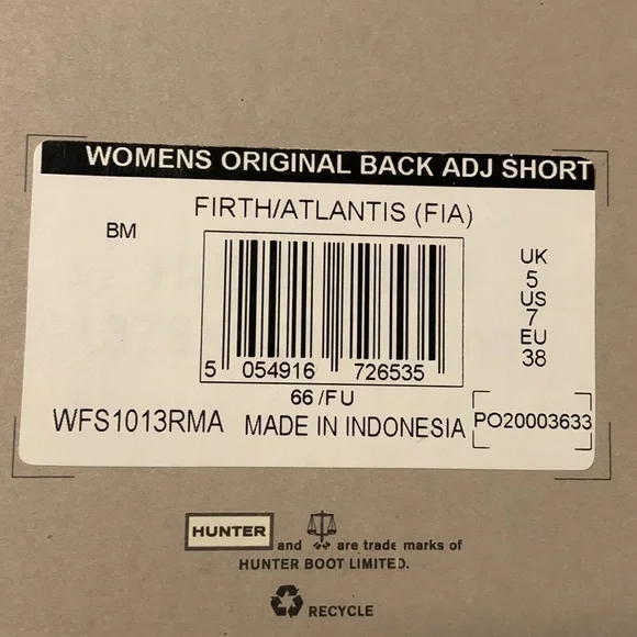 Hunter Women’s original back adj short boots Size 7 color Firth/Atlantis - Picture 14 of 15